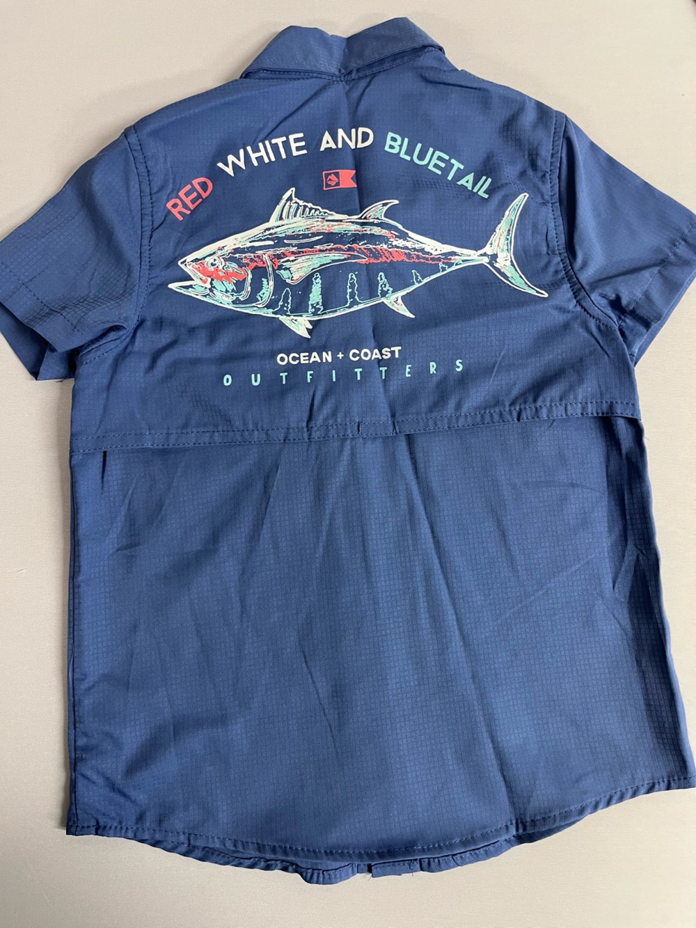 Brand New-Ocean+Coast Boy’s Colony Blue Tuna Button Down Shirt